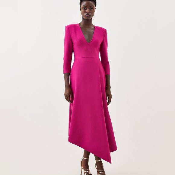Karen Millen Dresses & Skirts - KAREN MILLEN Bandage Figure Form Knit Belted Asymmetric Midaxi Dress